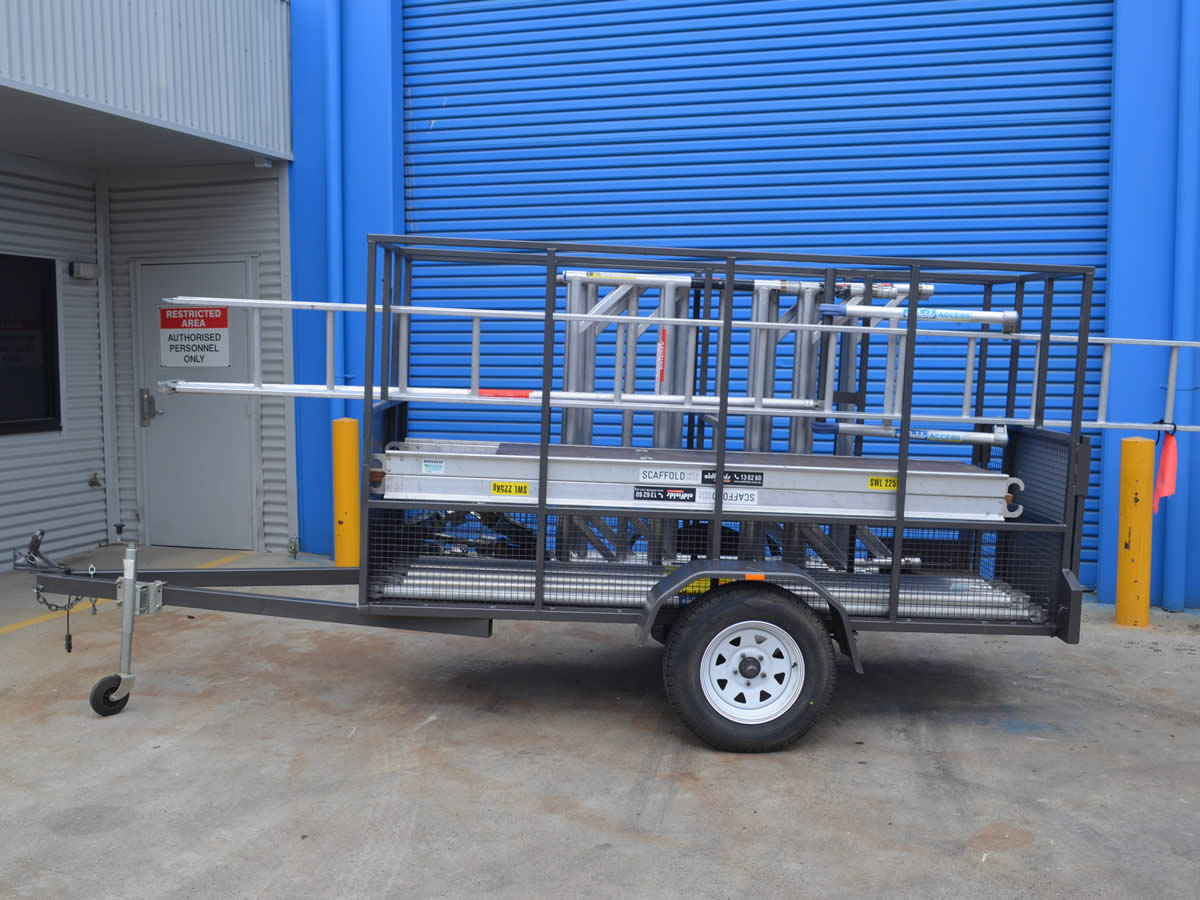 4m Scaffold towers complete on trailer
